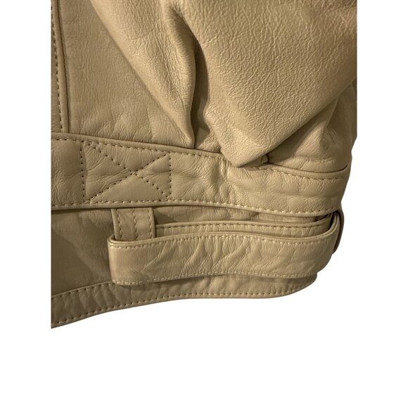 Avanti Tan Genuine Leather Bomber Jacket Size M, Made in Korea Pre-Owned - Picture 3 of 15